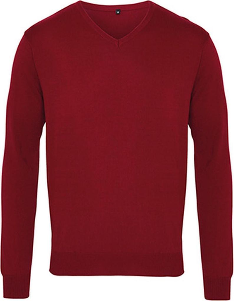 Premier Workwear PR694 | Herren V-Neck Knitted Sweater / Standard 100 - Farbe: Burgundy - Größe: XL