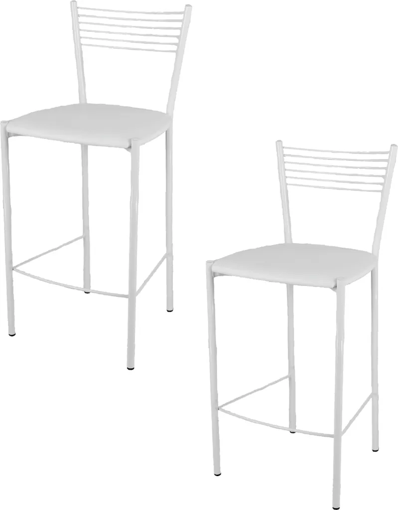Tommychairs Elegance: 2 Sgabelli Alti Bianchi per Cucina e Sala