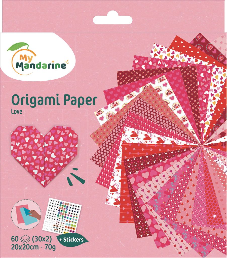 Set di carte Clairefontaine Origami Heart 60 fogli Immagine del prodotto 