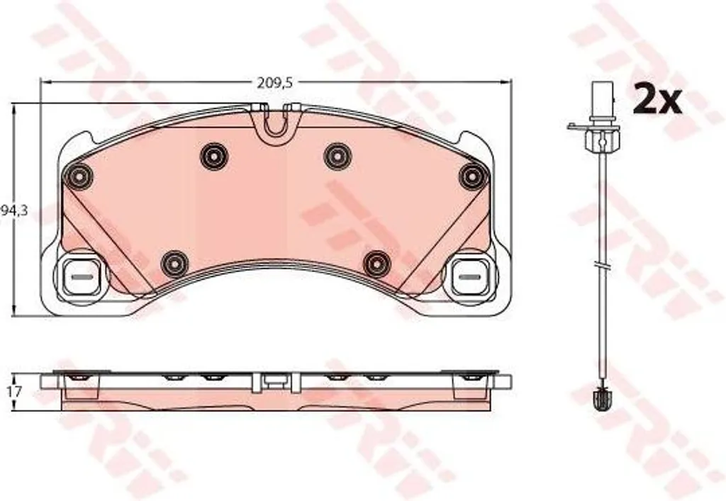 Plaquettes TRW GDB2243 pour Porsche Macan - Remplacement OE 95B698151C