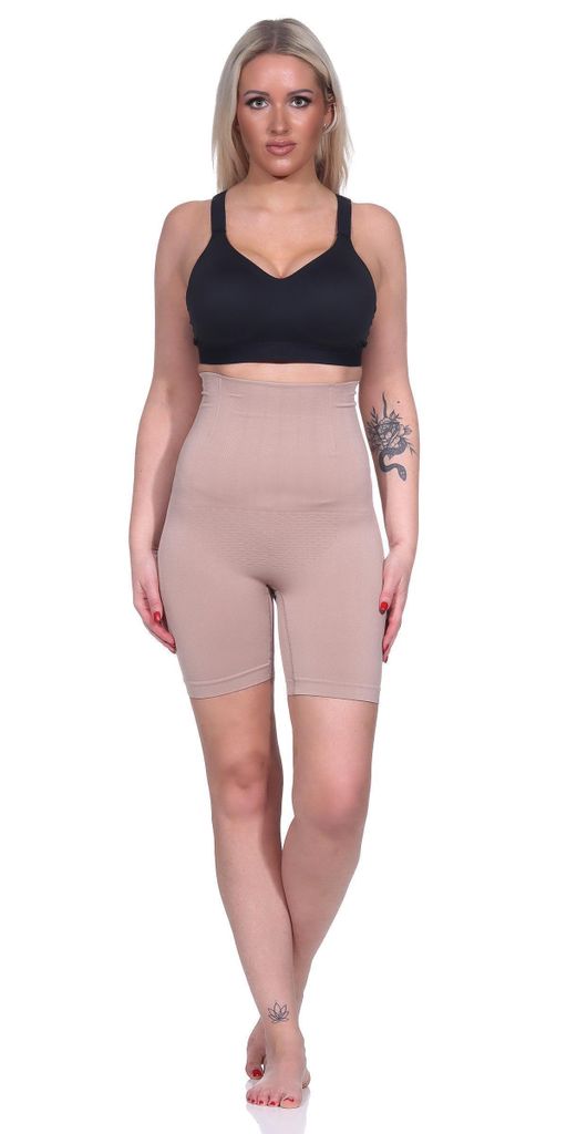 Damen Bauch-Weg-Effekt Formt Sofort Body Shaper Nahtlos Hohe Taille; Braun XL/XXL