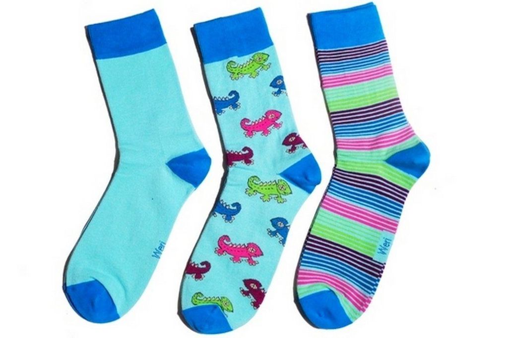 Herren Basic Socken 3-er Pack aus Baumwolle Chamäleon Laguna-Mittelblau Größe 35-38