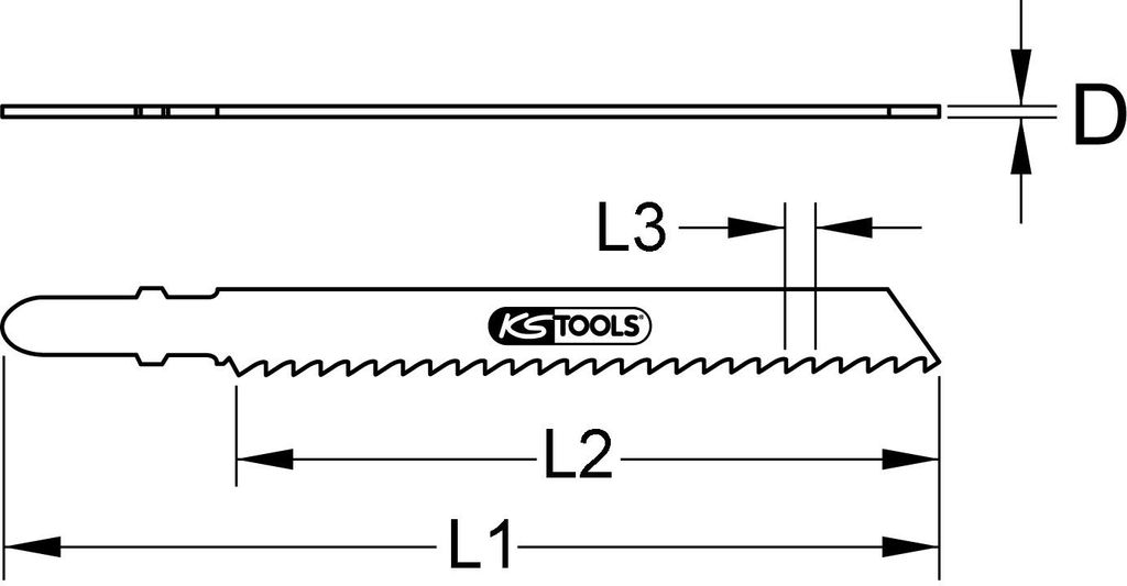 KS Tools Stichsägeblatt Bi-Metall, 132 mm, 1,8-2,5 mm, 5er Pack