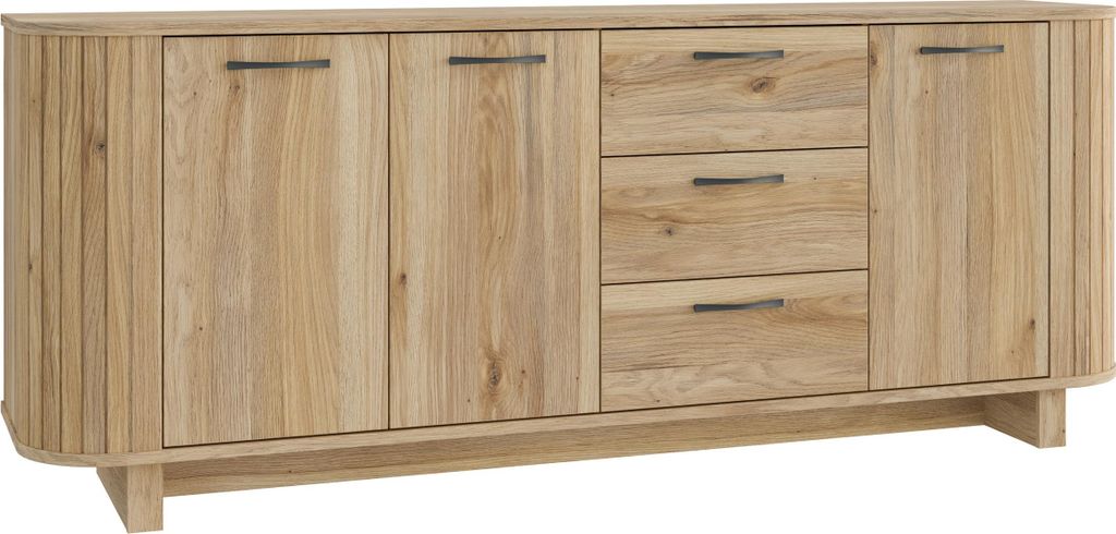 Furniture24 Sideboard Formswift Fosk248R-D108 Kommode Mit Lamellen Mauvella Eiche