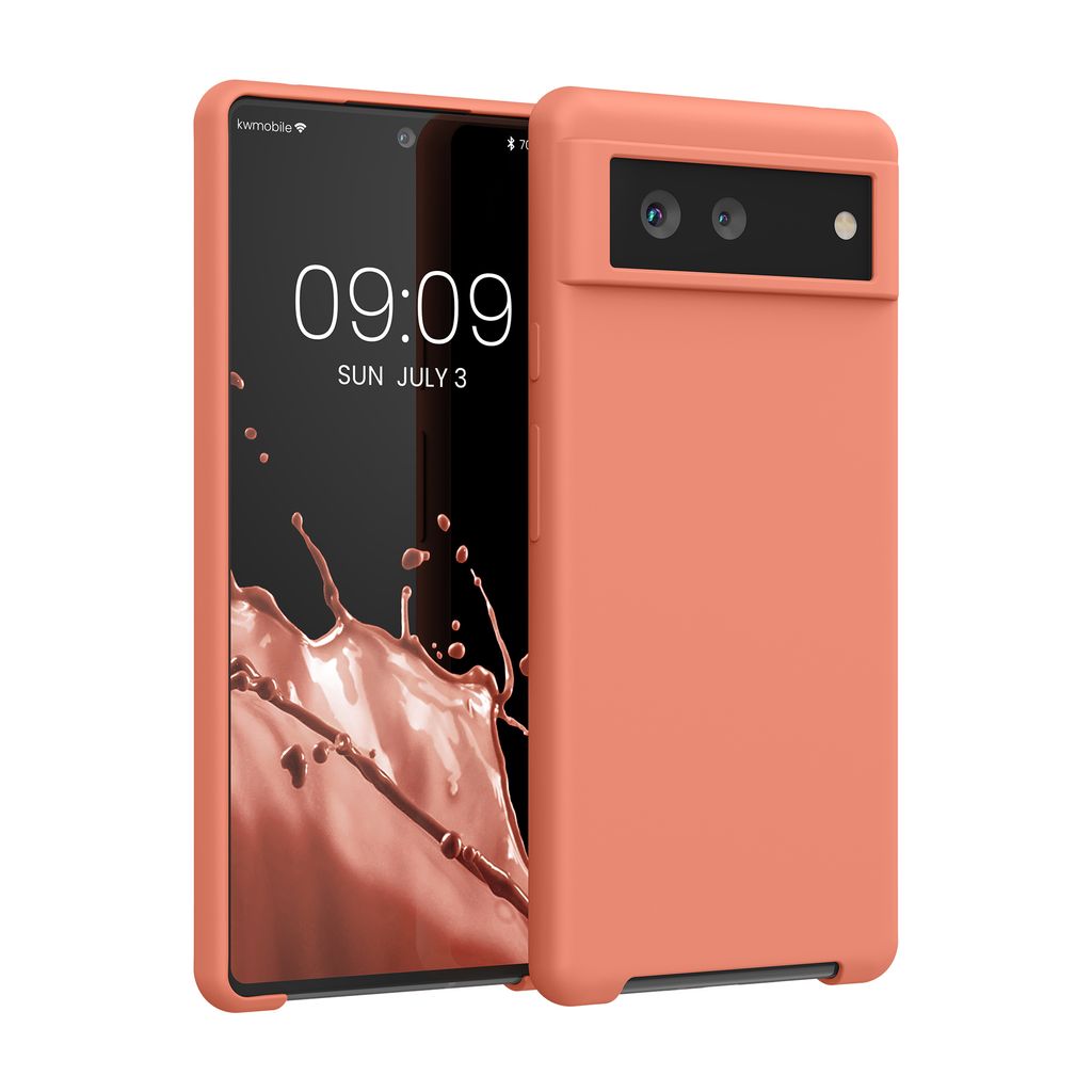 kwmobile Hülle kompatibel mit Google Pixel 6 Hülle - Silikon Handy Case - Handyhülle weiche Oberfläche - kabelloses Laden - Soft Blush
