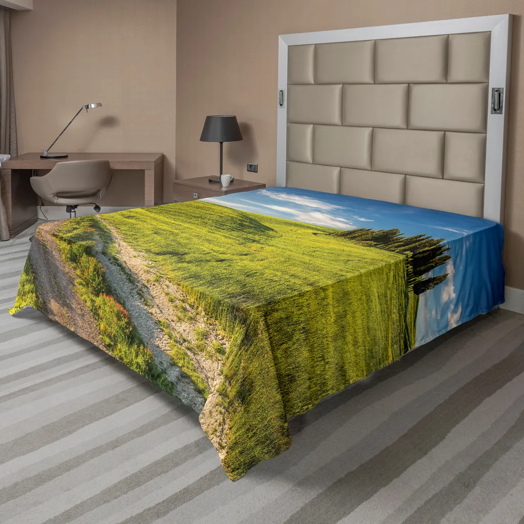Drap de Lit Doux 260x228 cm Confort Exceptionnel Motif Printemps Toscan