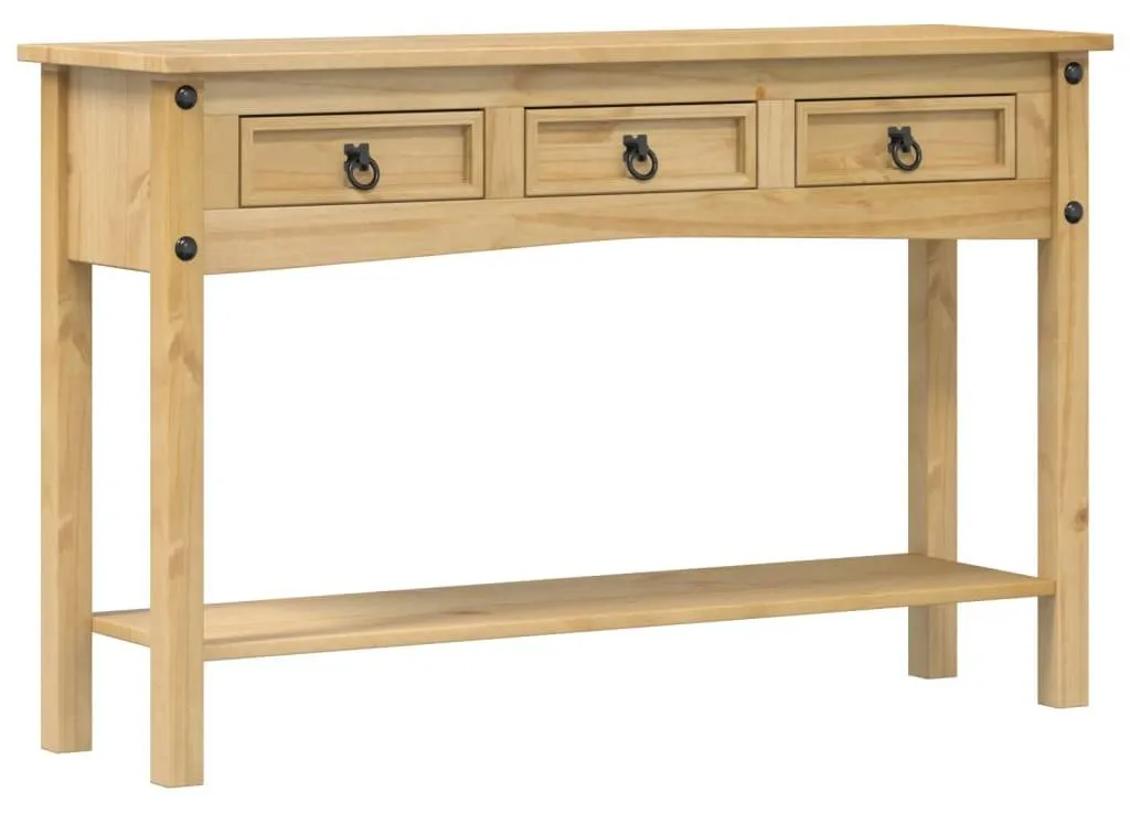 Table d'appoint Corona 114cm bois massif avec finition cirée rustique