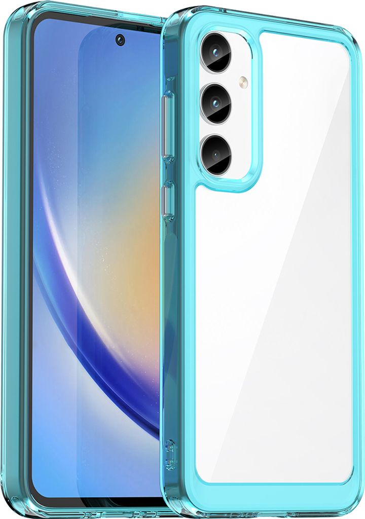 Schutzhülle für Samsung Galaxy A35 Klar Rückseite Stoßfeste TPU Silikon Bumper Hülle Hellblau