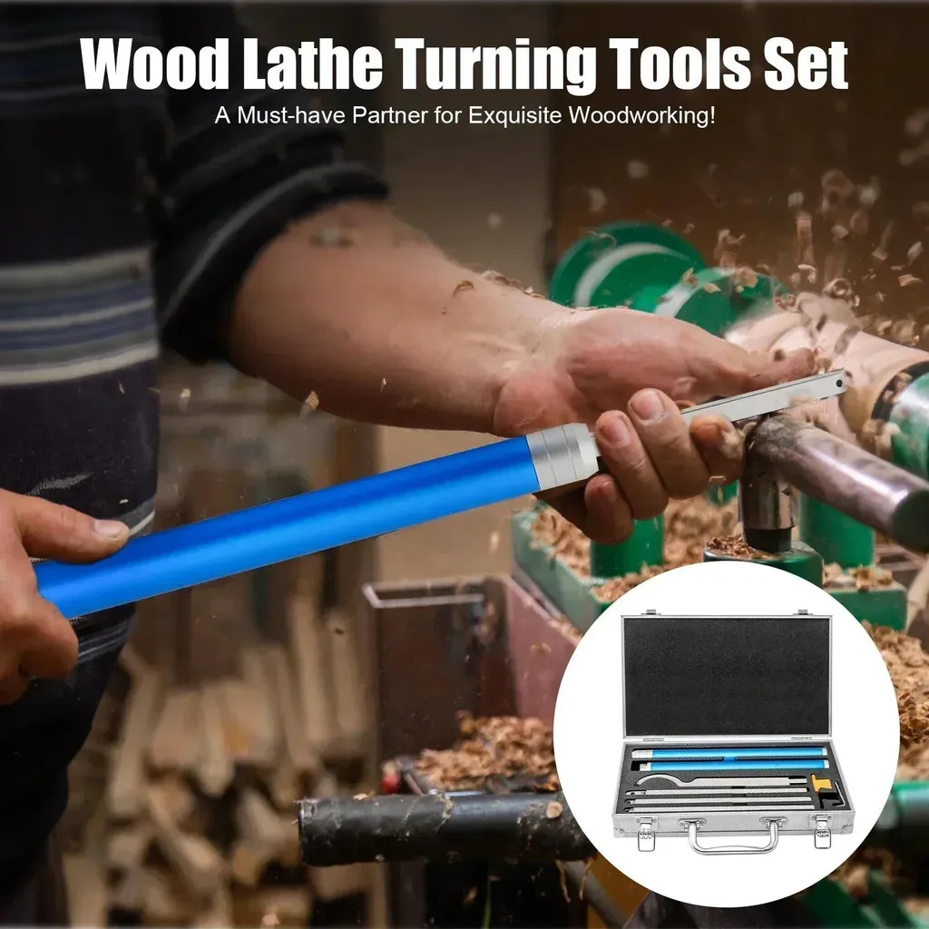Outils de tournage sur bois 6 en 1 avec plaquettes carbure et mallette - 7