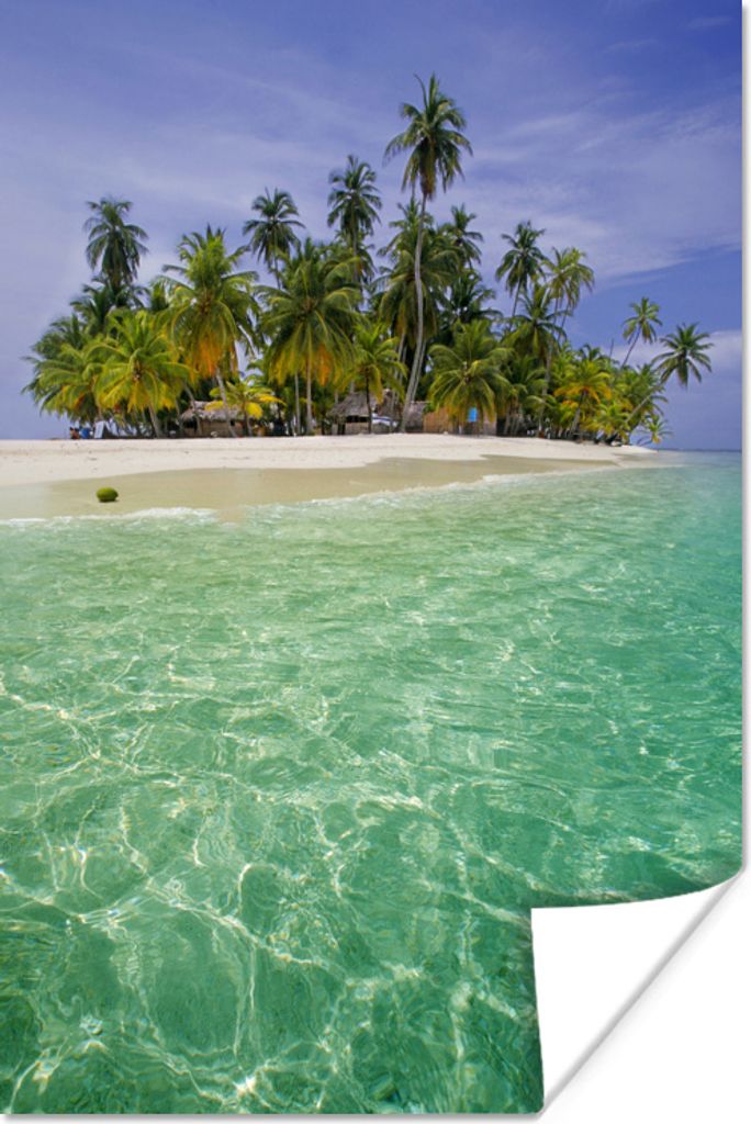 MuchoWow Poster Tropische Insel der San-Blas-Inseln in Panama 80x120 cm - Papierdruck