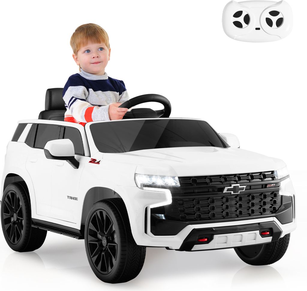 DREAMADE 12 V Elektroauto für Kinder, Fahrzeug mit elterlicher Fernbedienung, 3 Geschwindigkeiten, Elektrofahrzeug 3-6 Jahren Weiß