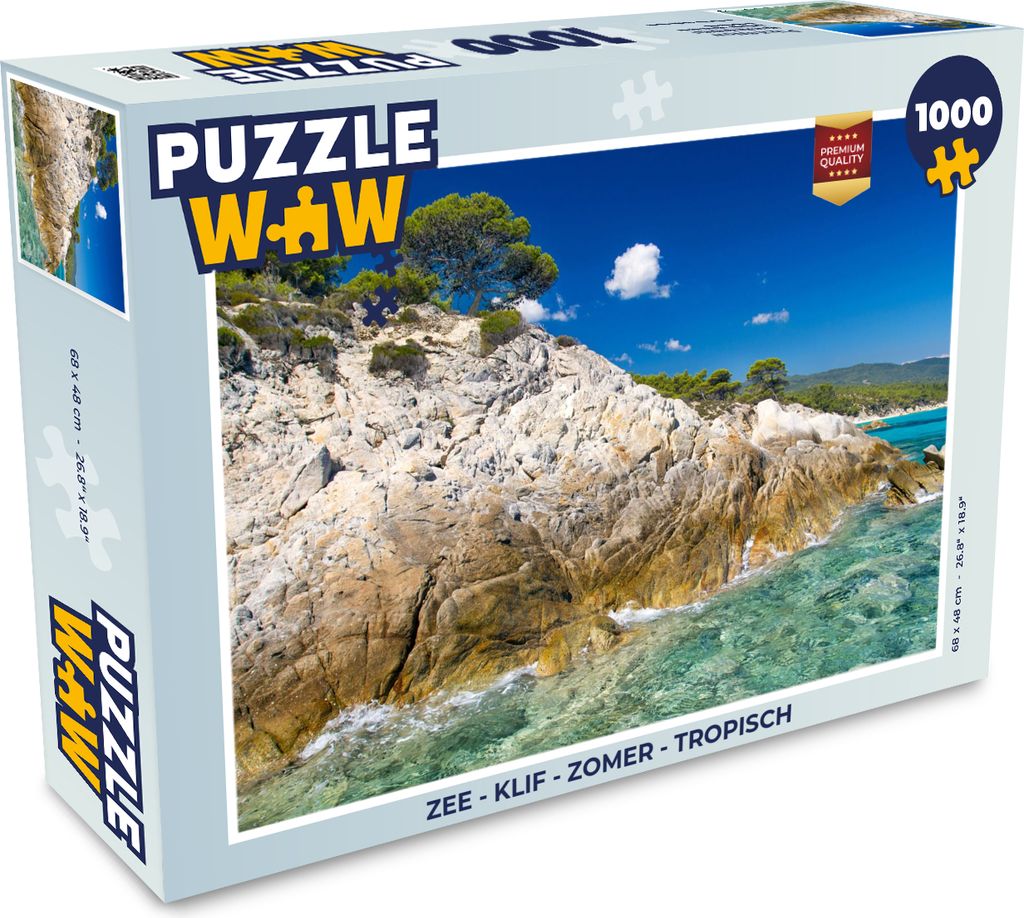 MuchoWow Puzzle 1000 Teile Meer - Klippe - Sommer - Tropisch - Erwachsene - Rätsel