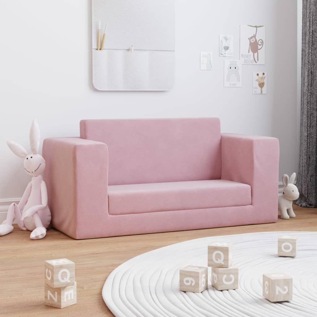Cloris DesignMöbel Kinder-Schlafsofa 2-Sitzer Rosa Weicher Plüsch , Kinderschränke 2024 Neu