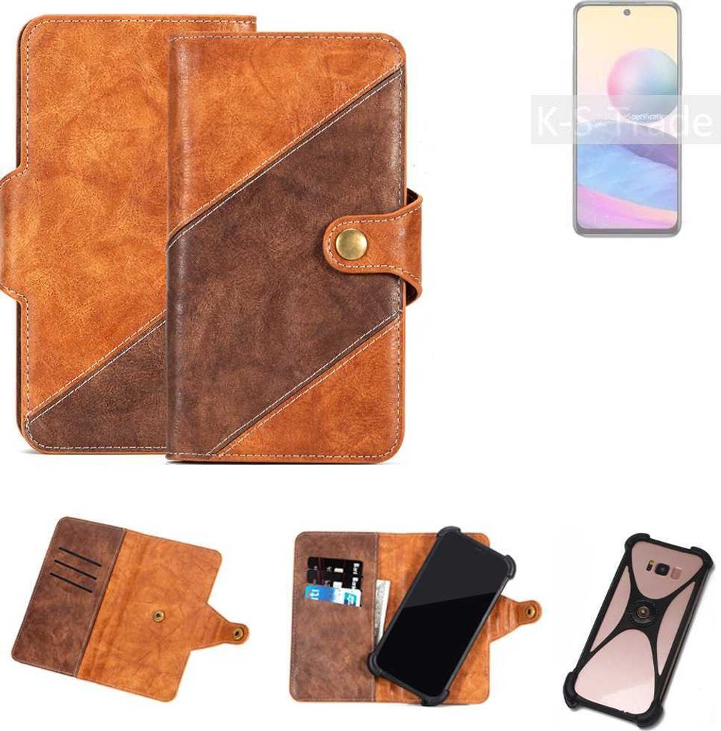 K-S-Trade Handyhülle Schutzhülle Bookstyle Case Wallet-Case kompatibel mit Xiaomi Redmi Note 10 JE Cover Klapphülle Kantenschutz Smartphone