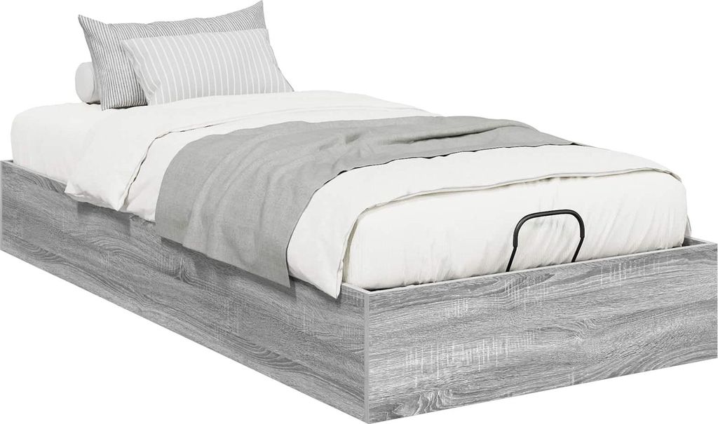 vidaXL Ottoman Bettgestell mit Speicher Graues Sonoma 193 x 90 x 25 cm