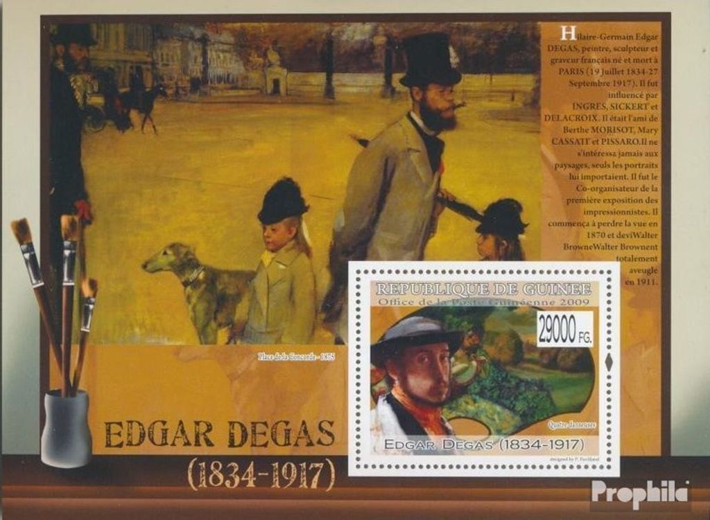 Briefmarken Guinea 2009 Mi Block 1749 (kompl. Ausgabe) postfrisch Gemälde von Edgar Degas (1834-1917)