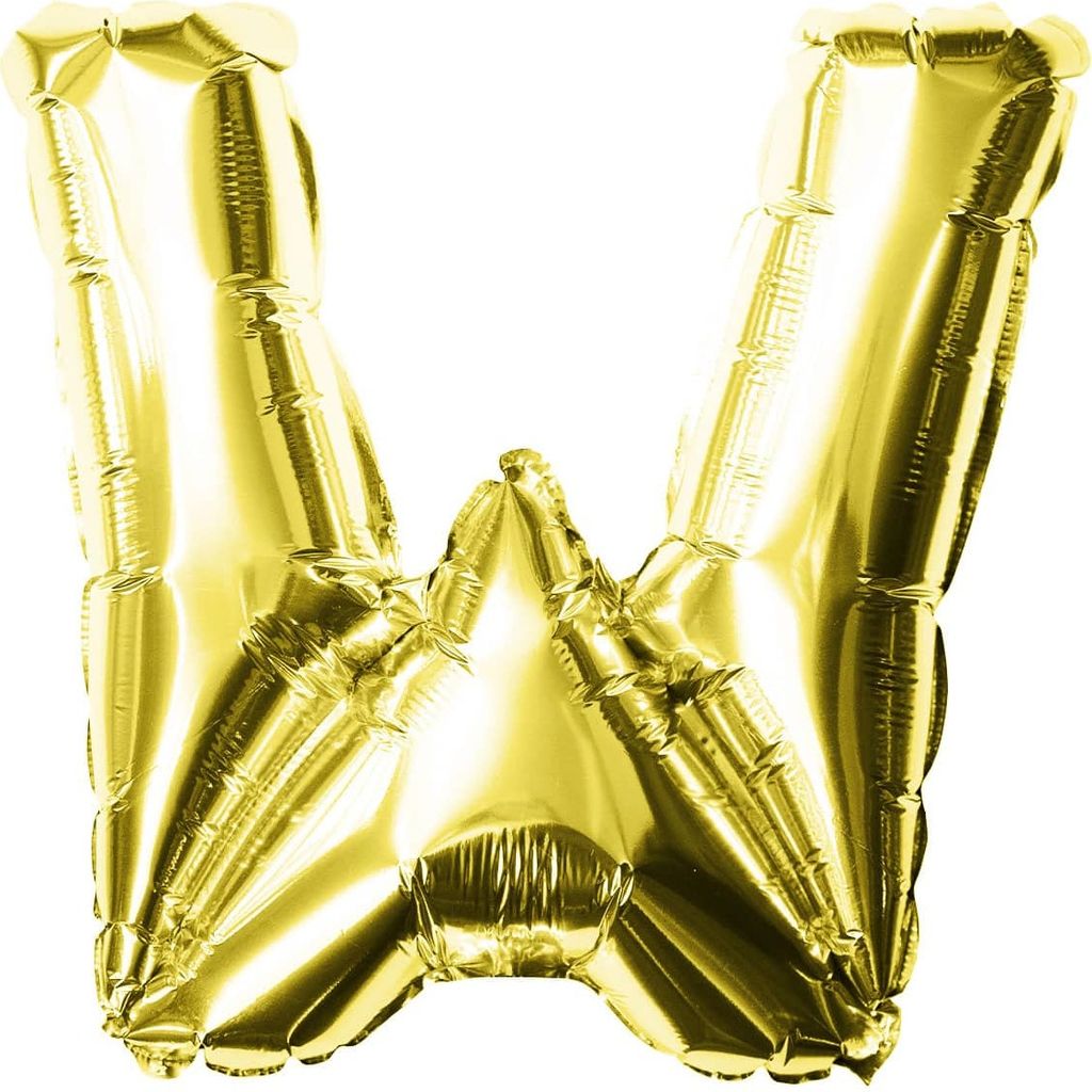 Oblique Unique Folien Luftballon Buchstabe W Geburtstag goldene Hochzeit Party Deko Ballon - gold
