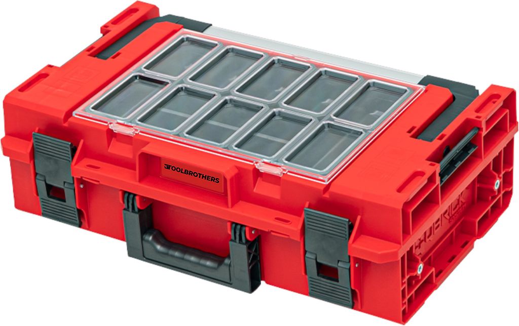 Toolbrothers RHINO XXL Werkzeugkoffer ULTRA Handling+ Höhe M 15,4 l IP66 mit herausnehmbaren Trennwänden + Boxen