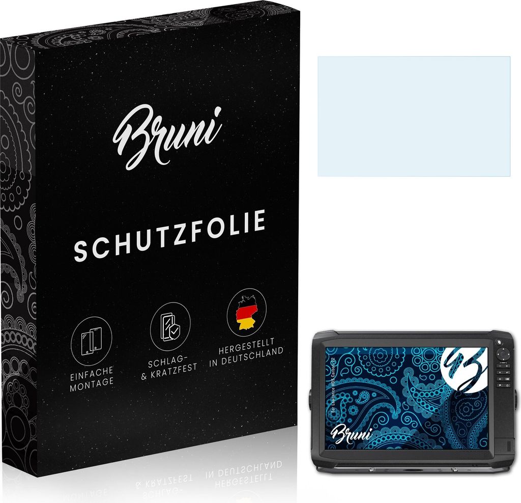 Bruni Basics-Clear 2x Schutzfolie kompatibel mit Lowrance HDS Carbon 12 Folie