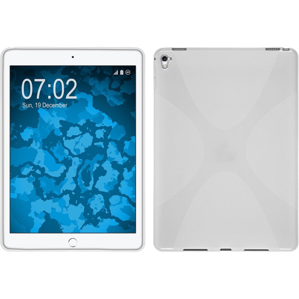 PhoneNatic Case kompatibel mit Apple iPad Pro 9.7 - weiß Silikon Hülle X-Style + 2 Schutzfolien