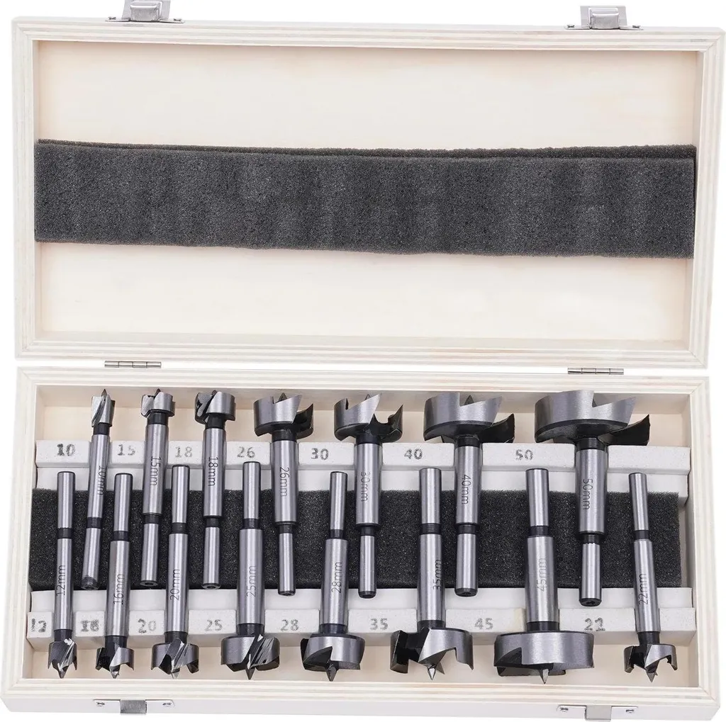 Forets bois anti-éclats avec butée de profondeur pour perçage précis 10-50mm