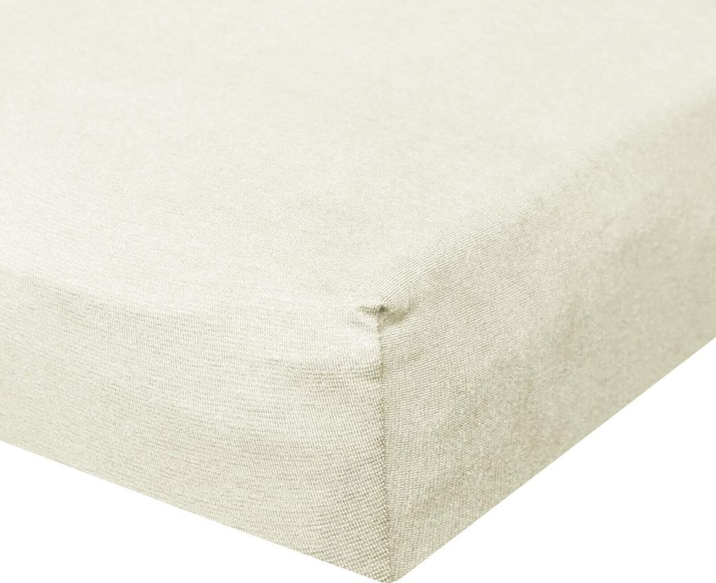 Bettwaren-Shop Jersey Spannbetttuch Ultra-Stretch 200x220 - 220x240 cm beige