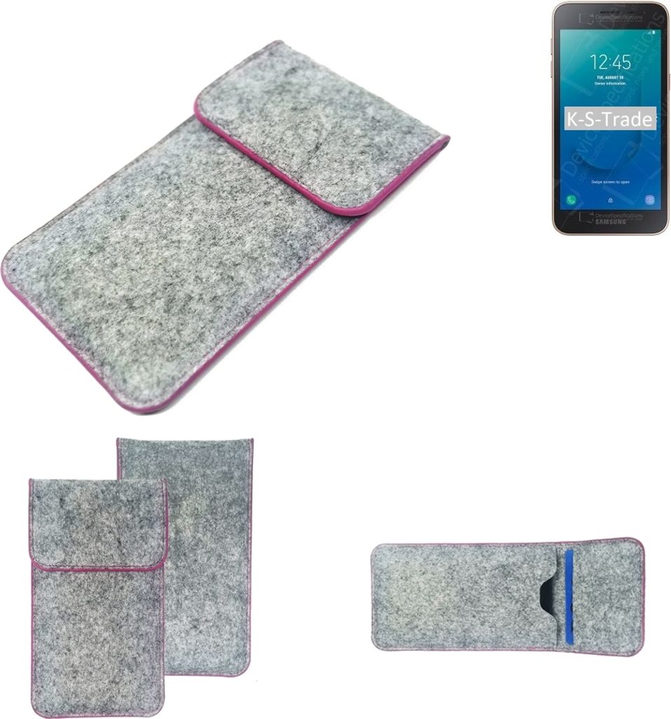 K-S-Trade Handy Schutz Hülle kompatibel mit Samsung Galaxy J2 Core 2020 Schutzhülle Handyhülle Filztasche Pouch Tasche Case Sleeve Filzhülle