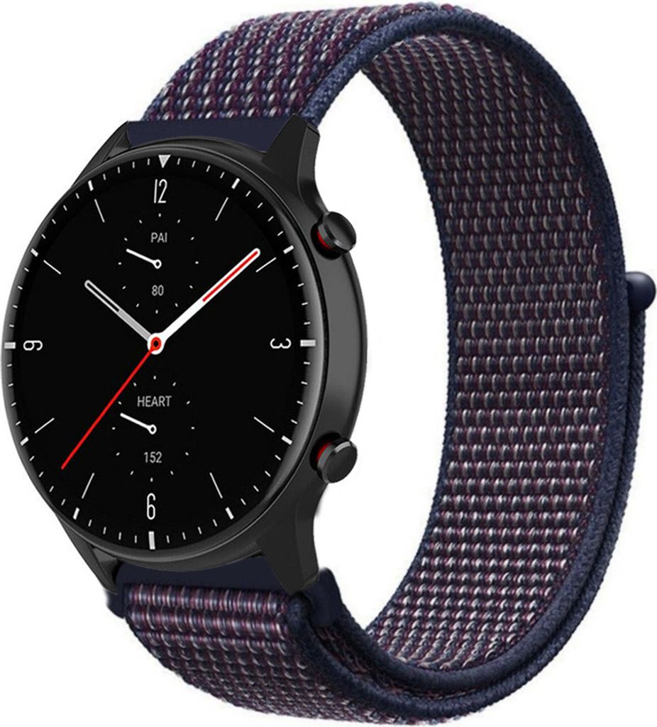 Strap-it Amazfit GTR 2 Nylonarmband (Lila-Blau)