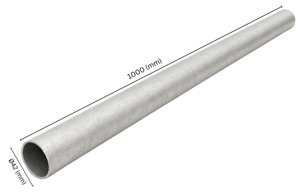 GeZu Impex Stahlrohr Ø 42mm x 1000 mm Feuerverzinkt Handlauf Rohr für Möbel