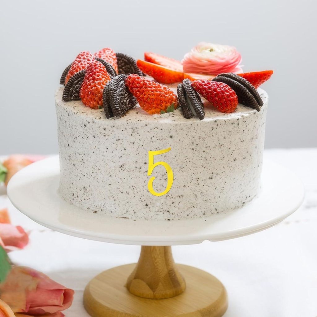 Kryzalite 16-teiliges Golden Happy Birthday Acryl Kuchen-Topper Set für Geburtstagsfeiern, Cupcake-Topper für Kuchen, Dessert und Gebäckdekora...