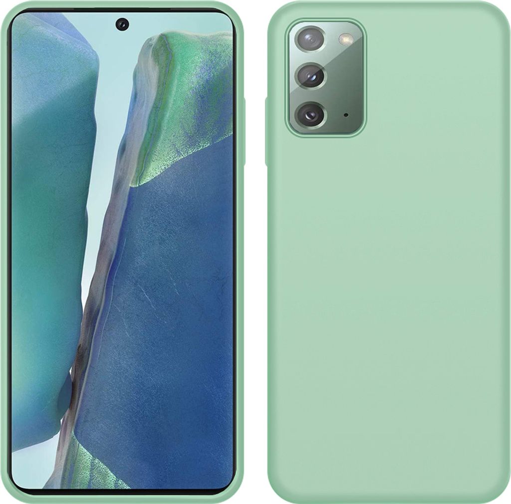 Galaxy Note 20 Hülle, LaimTop Slim Flüssig Silikon Soft Gel Gummi Stoßfest Kratzfest Schutzhülle für Samsung Galaxy Note 20 Grün