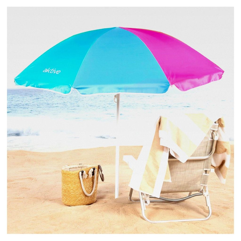 Strandschirm, Ø180 cm, mit UV-Schutzfilter 50, Stock Ø22-25 mm, inkl. Tragetasche