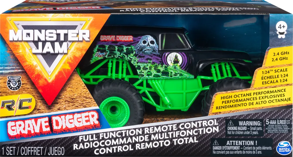 Grave Digger RC 1:24 Monster Jam : Voiture Télécommandée Anti-Interférence - 4