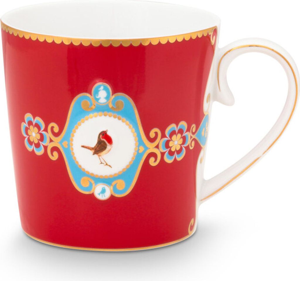 PIP STUDIO Love Birds Medaillon Henkelbecher rot 250ml