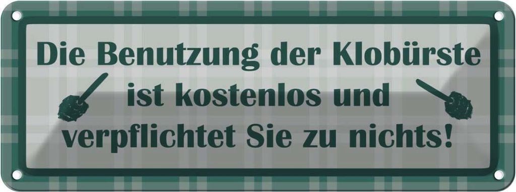 vianmo Blechschild 10x27 cm Benutzung der Klobürste Warnschild Hinweisschild Sicherheit Vorsicht