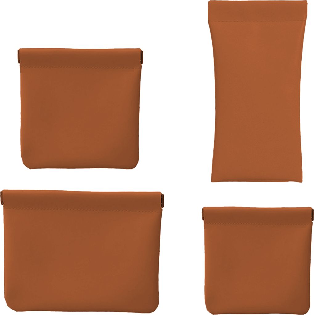 4-teilige Organizer-Tasche mit Druckknopfverschluss, galvanisierte Schrapnell-Soft-Touch-Lippenstift-Aufbewahrungstasche, langlebige Kunstlederhülle