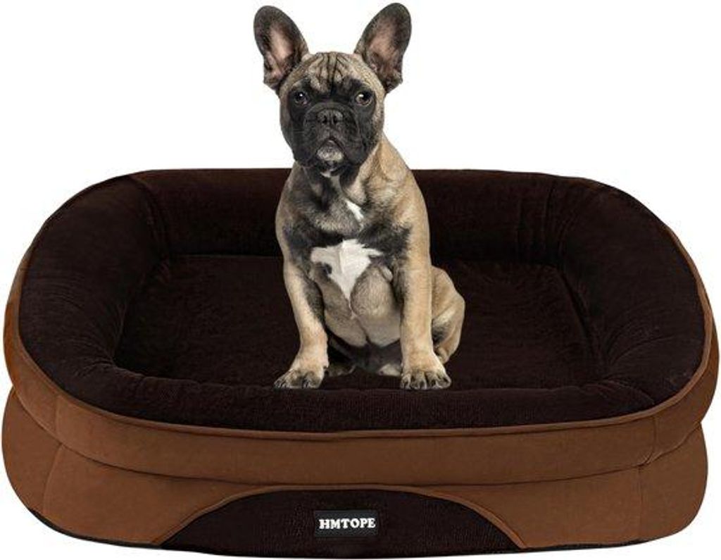Orthopädisches Hundebett, Hundesofa, kleiner Hund, braun, 71x53x14cm, antirutsch