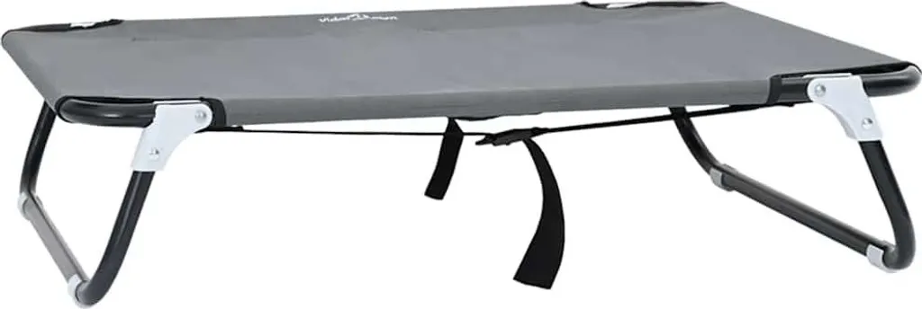 Couchage chien en acier vidaXL gris clair 70cm haute résistance