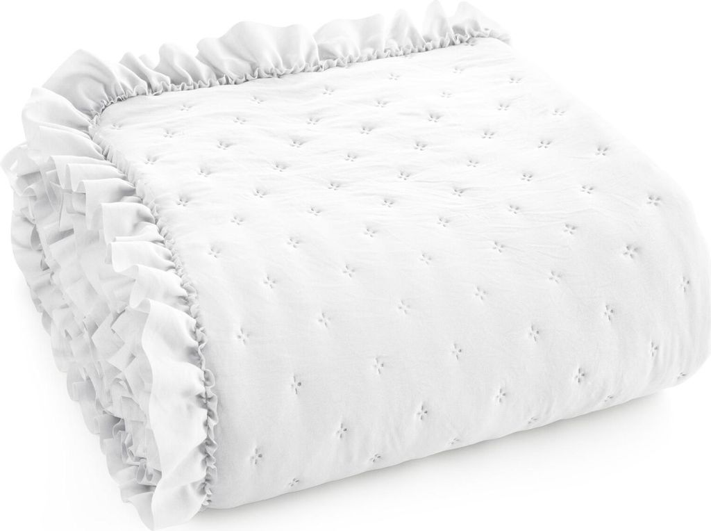 Eurofirany Tagesdecke 220x240 cm Bettüberwurf gesteppt weiß Produktbild 