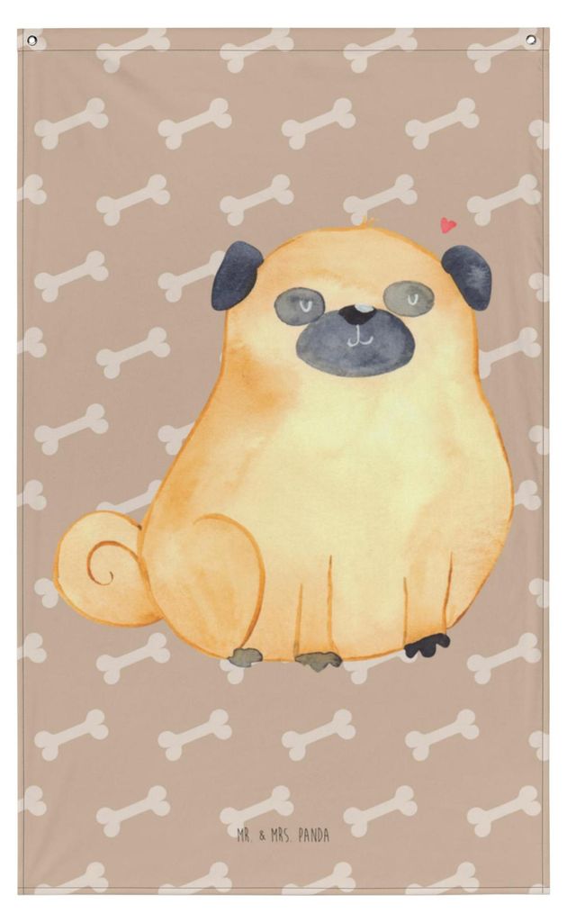 Mr. & Mrs. Panda Gobelin Mops - Hundeglück - Geschenk, Hund, Knuffig, Tapestry, Wandteppich, Sprüche, Liebe, Tapisserie, Boho, Hundeliebe, Hänge...