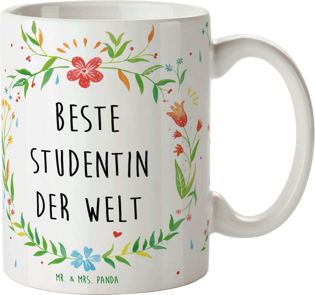 Mr. & Mrs. Panda Becher Studentin - Geschenk, Kaffeebecher, Trinkbecher, Kaffeepott, Uni, Alumni, Tasse, Spaß, Hochschule, Frühstückstasse, Stud...