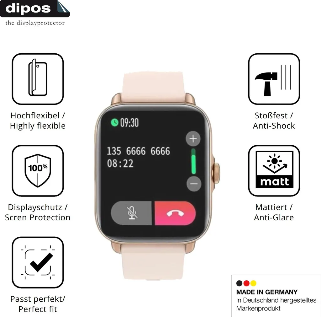 2x Pellicola protettiva opaca per Vagary by Citizien Smartwatch 1,5 pollice