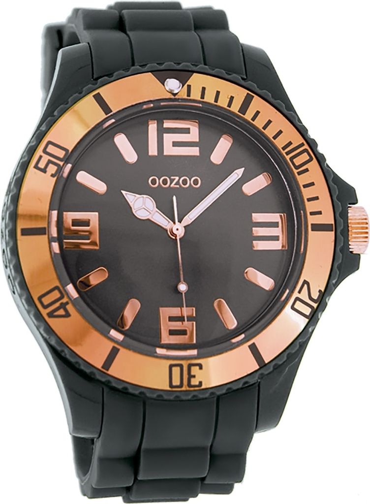 Oozoo Armbanduhr grau Silikon Vintage Series Damen-Herren Analog-Quarzuhr UOC4284A