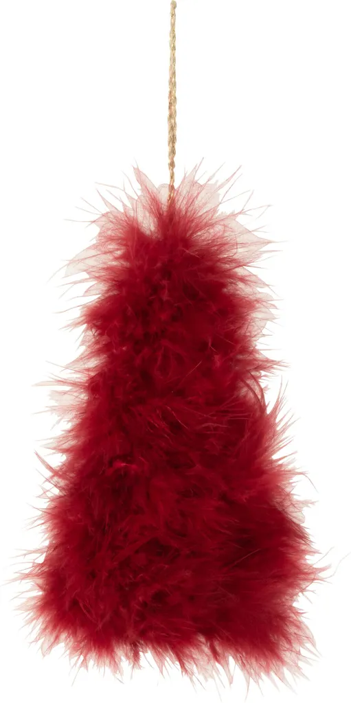 J-Line Arbre de Noël Suspendu Plume Rouge - Décoration Festive Originale