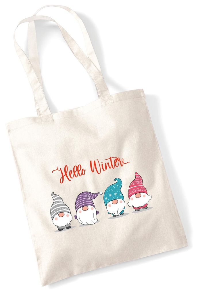 Huuraa Jutebeutel Hello Winter Wichtel Weihnachtself 10 Liter Natural Baumwolle Tasche Geschenkidee