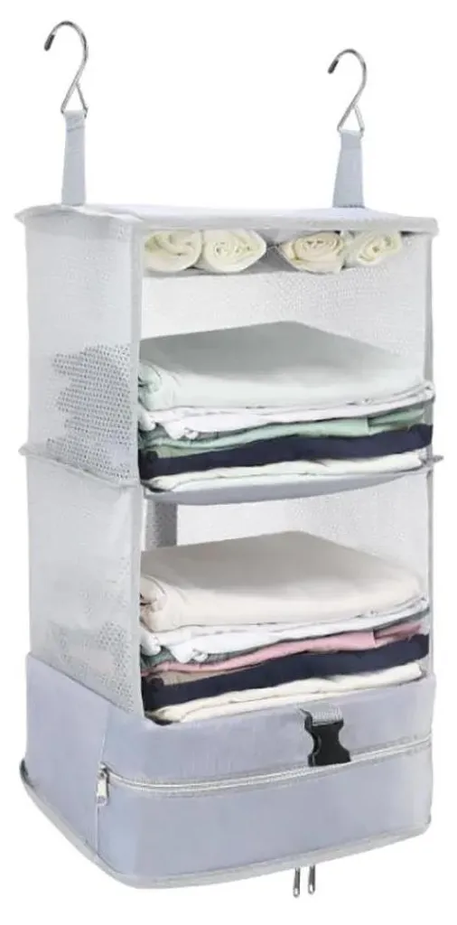Organiseur de voyage suspendu L en tissu Oxford jaune pour valise