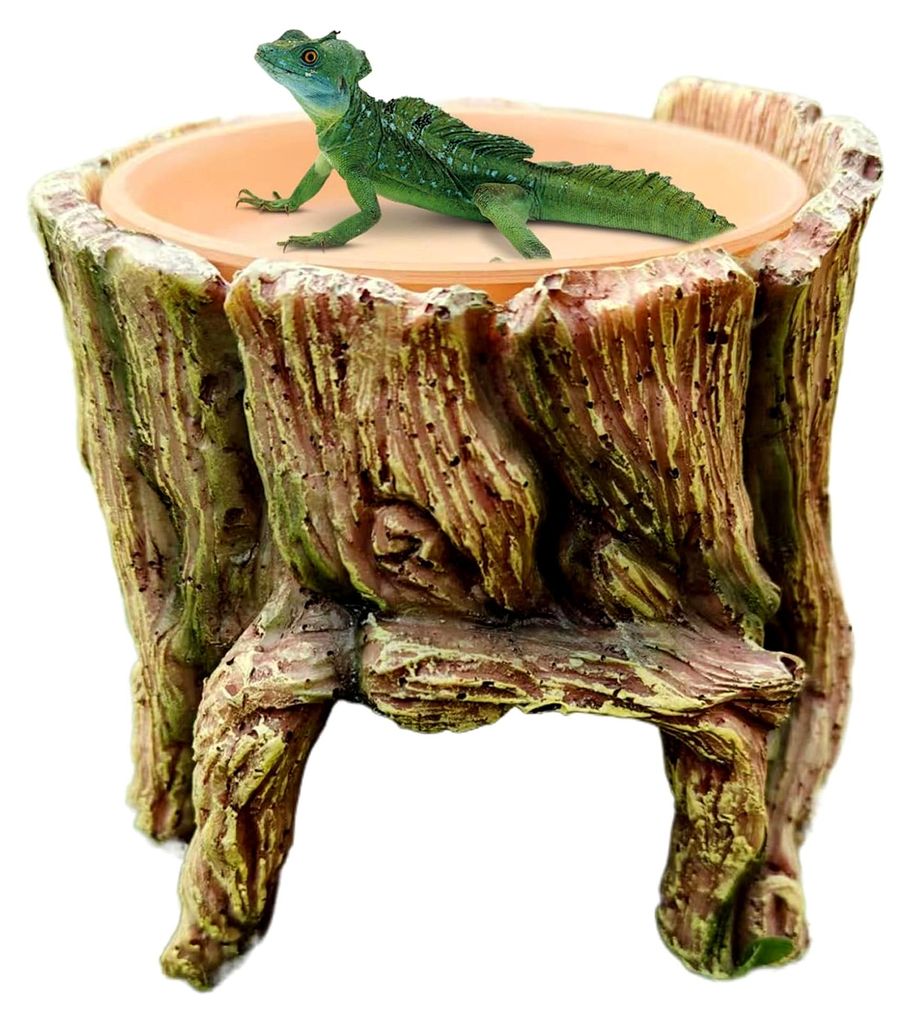 Bartagamen-Höhle - Tonschale für Terrarium-Dekoration - Reptilien-Futternapf und Versteck - Geeignet für Echsen, Geckos, Krabben, Schildkröten,...