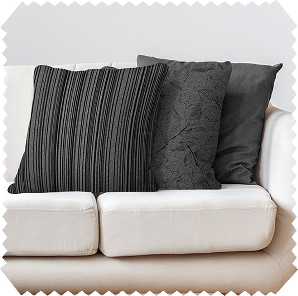 novely 3er-SET DEKOKISSEN MALCHIN - Kuschelweiche Sofakissen - Kissenbezug für Zierkissen in 40x40 cm - Farbe: 08 Anthrazit | Ausführung: Kompl...