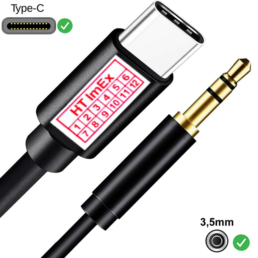 Schwarz - USB Typ C auf zu Aux 3,5mm Adapter Kabel in Audio Musik Klinke Stereo für Samsung Galaxy A16 5G, S24 Ultra