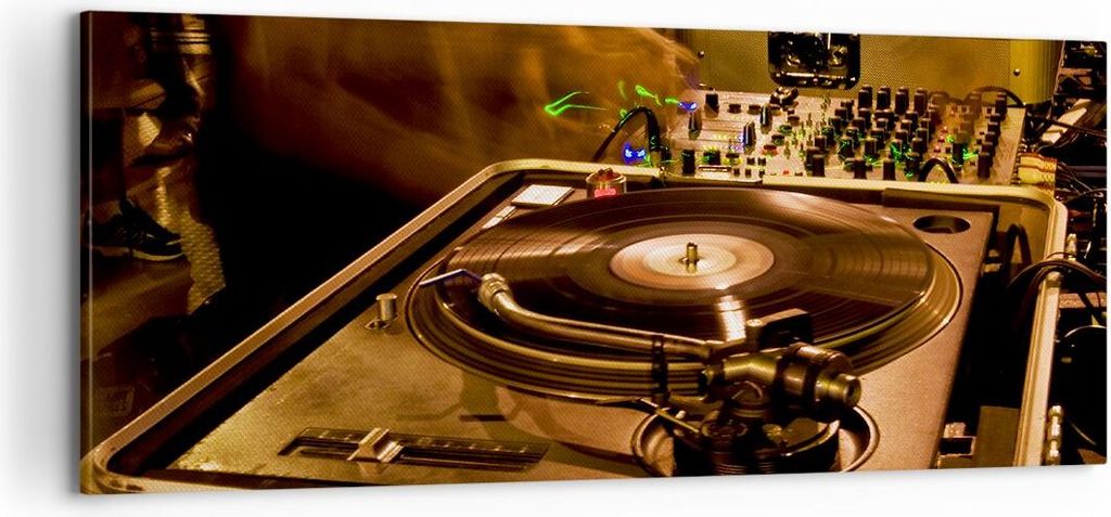 Bild auf Leinwand - Leinwandbild - Disco Tanz Musik Rhythmus - 100x40cm - Wand Bild - Wanddeko - Leinwanddruck - Bilder - Kunstdruck - Wanddekorati...